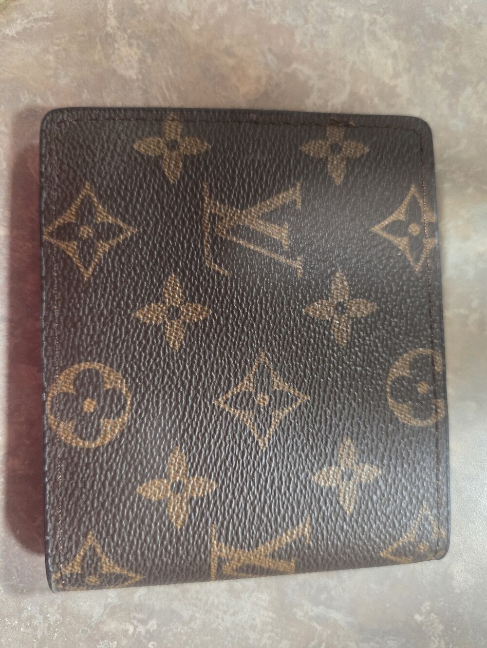 NEW Men Classic Brown Monogram Pattern Coated Bifold  & Card Wallet w/ ID Window